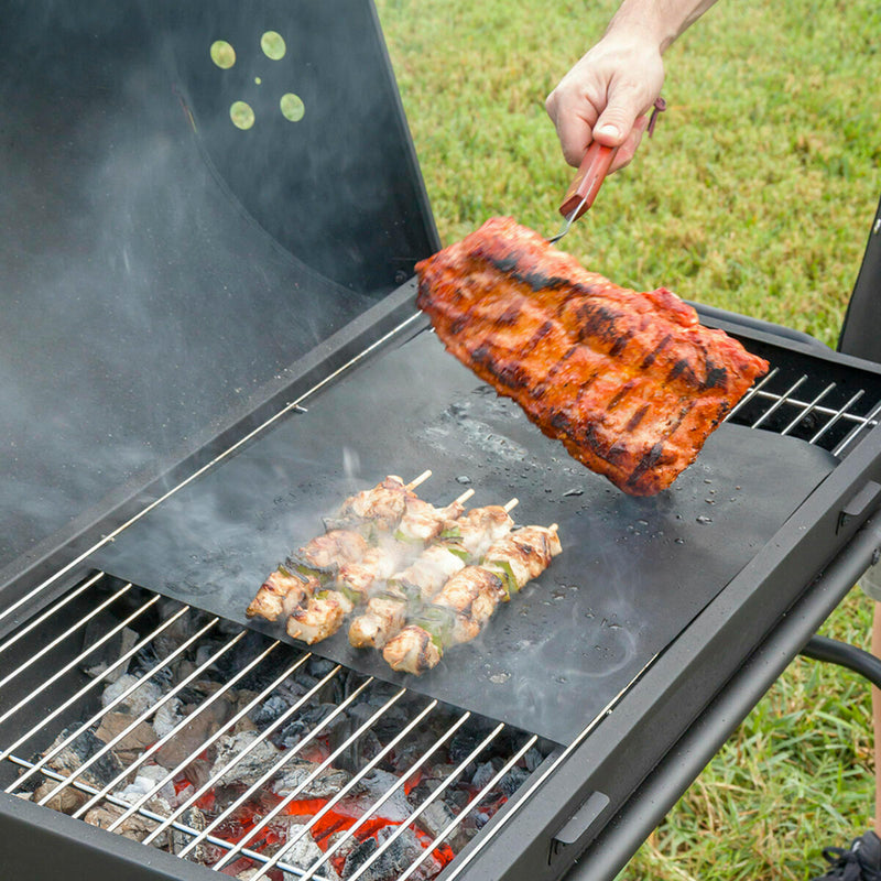 Pack Sammenklappelig trækulsgrill af rustfrit stål og Ovn- og Grillmåtte InnovaGoods