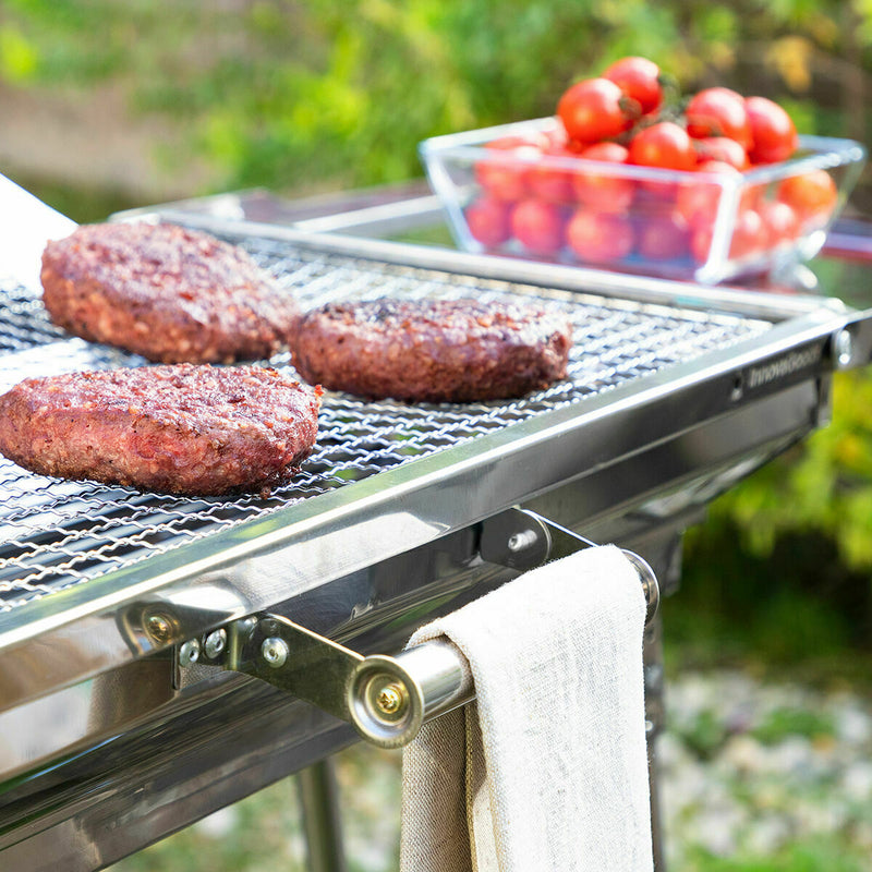 Pack Sammenklappelig trækulsgrill af rustfrit stål og Ovn- og Grillmåtte InnovaGoods