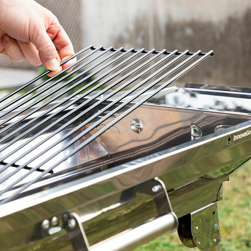 Pack Sammenklappelig trækulsgrill af rustfrit stål og Ovn- og Grillmåtte InnovaGoods