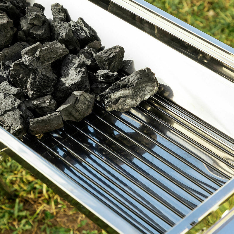 Pack Sammenklappelig trækulsgrill af rustfrit stål og Ovn- og Grillmåtte InnovaGoods
