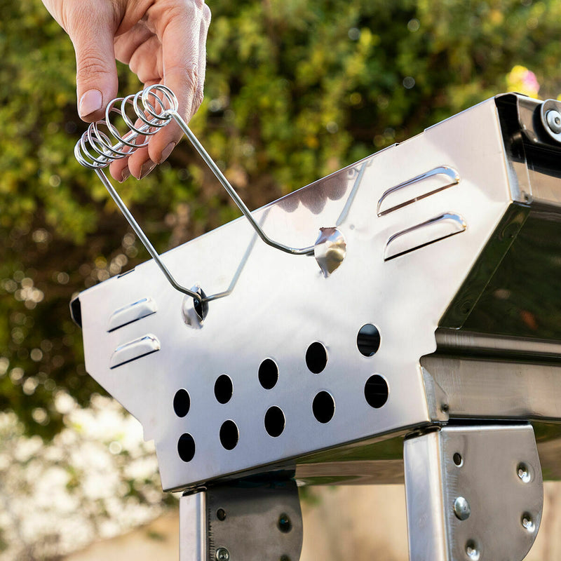 Pack Sammenklappelig trækulsgrill af rustfrit stål og Ovn- og Grillmåtte InnovaGoods