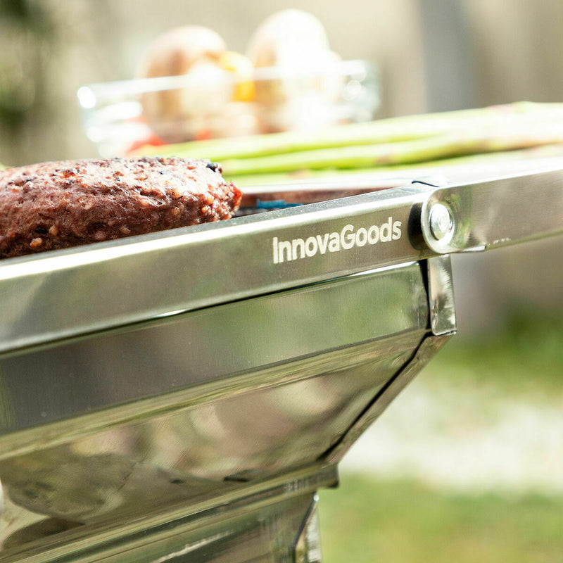 Pack Sammenklappelig trækulsgrill af rustfrit stål og Ovn- og Grillmåtte InnovaGoods