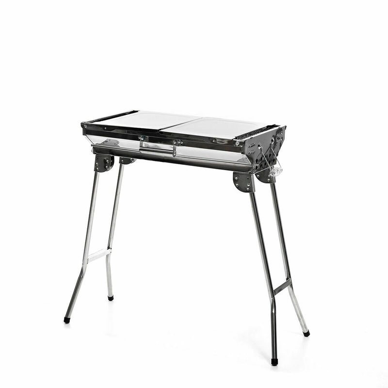 Pack Sammenklappelig trækulsgrill af rustfrit stål og Ovn- og Grillmåtte InnovaGoods