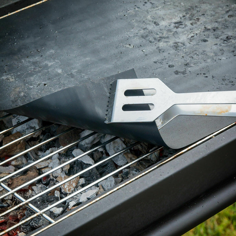 Pack Sammenklappelig trækulsgrill af rustfrit stål og Ovn- og Grillmåtte InnovaGoods