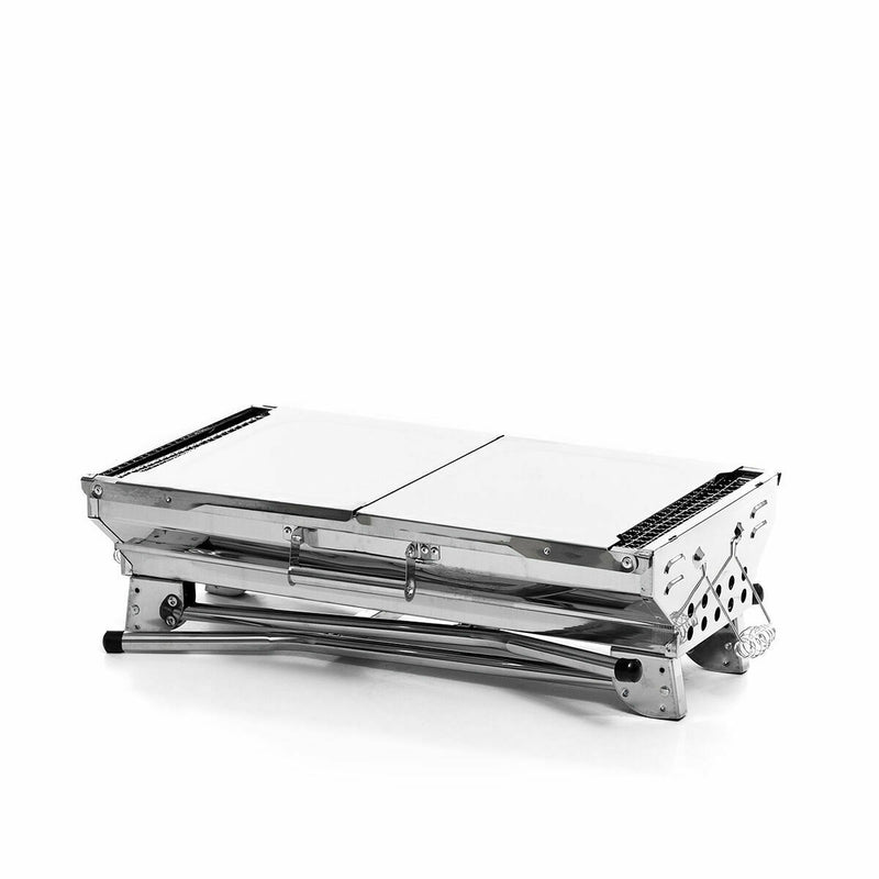 Pack Sammenklappelig trækulsgrill af rustfrit stål og Ovn- og Grillmåtte InnovaGoods