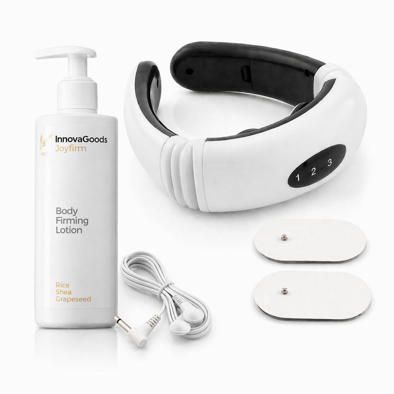 Pakke Elektromagnetisk Nakke- og Rygmassager og Rice Joyfirm 250 ml Firming Body Lotion InnovaGoods