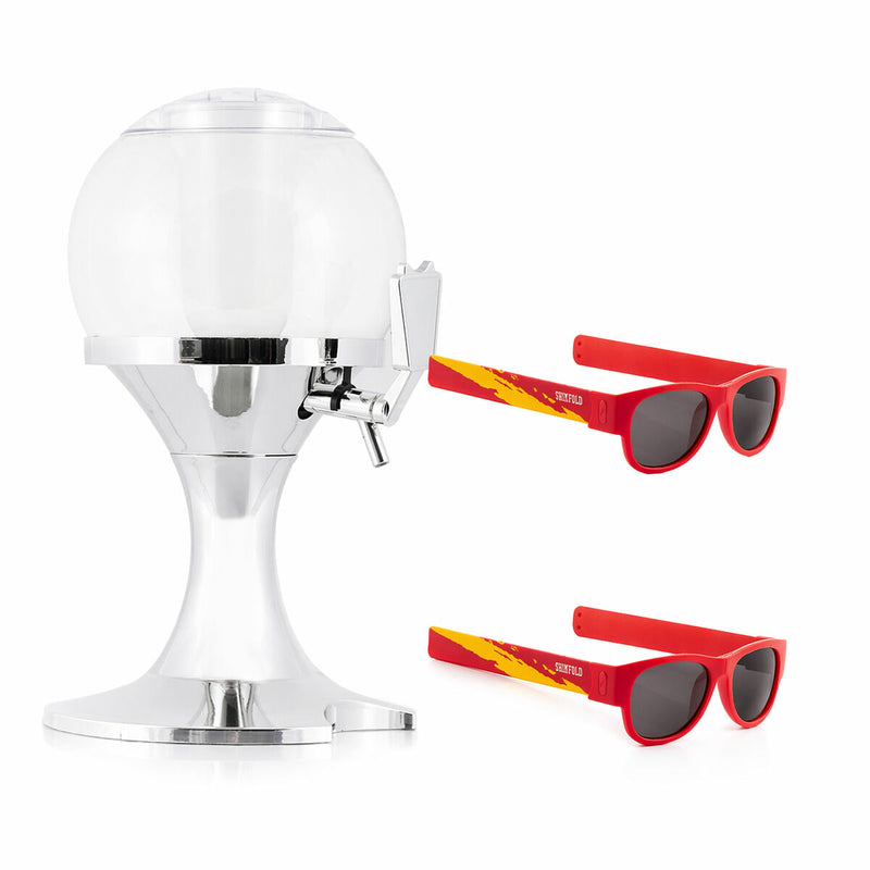 Sæt Køle-Øldispenser InnovaGoods og 2 Sammenrullelige Solbriller Sunfold Spain Red