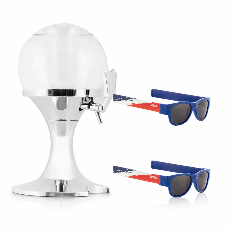 Sæt Køledispenser til Øl InnovaGoods og 2 Sammenrullelige Solbriller Sunfold France