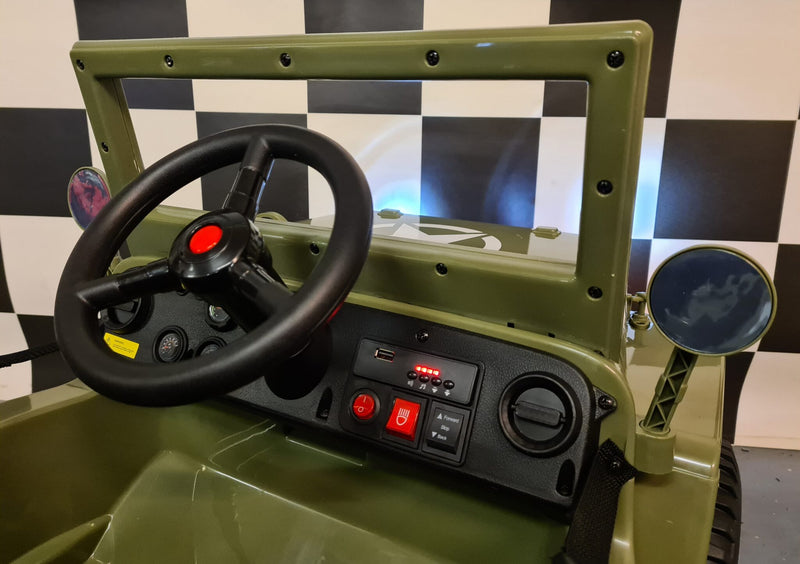 Jeep Willys 12V elbil til børn med fjernbetjening