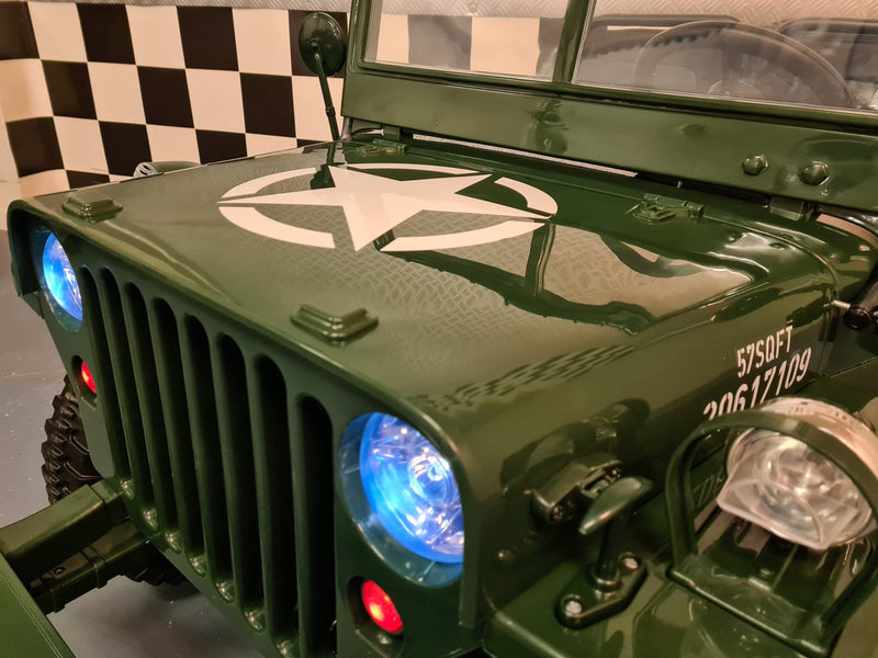 Jeep Willys 24V elbil til børn med fjernbetjening – 2 personer