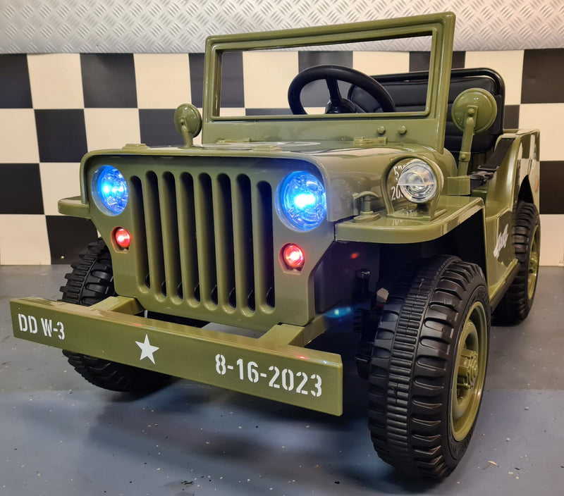 Jeep Willys 12V elbil til børn med fjernbetjening