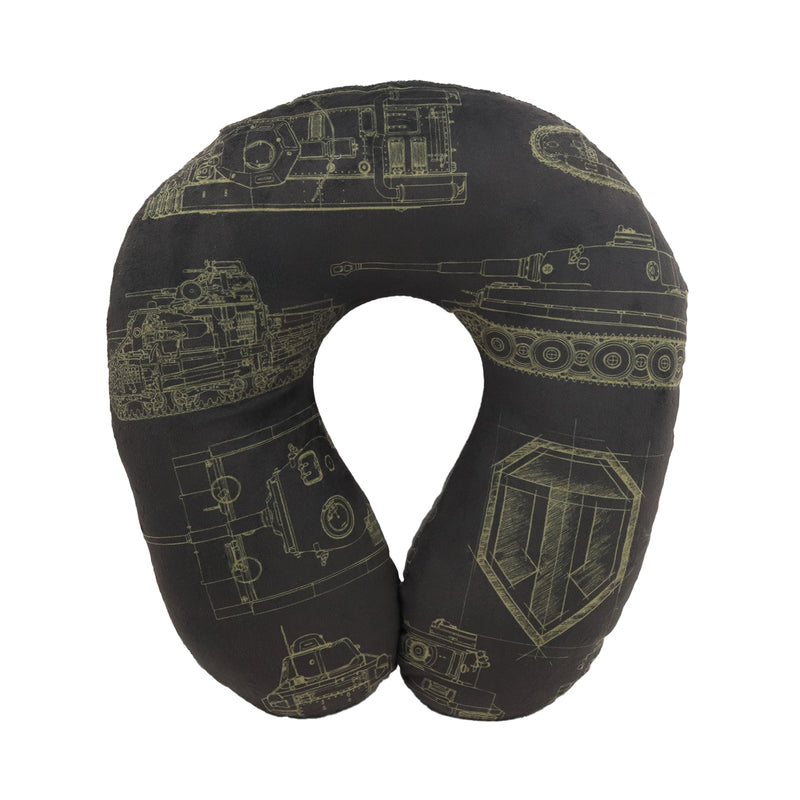 Rejsepude i plys World of Tanks, sorte logoer, 36 cm