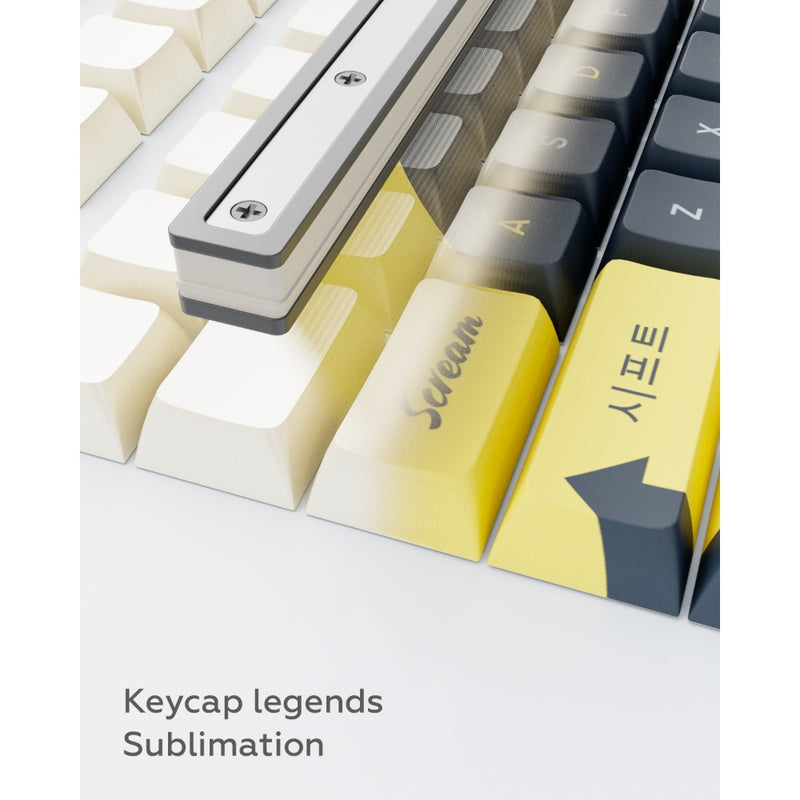 Dark Project KS-2036 PBT tastaturtaster (keycaps), ENG hvid/gul