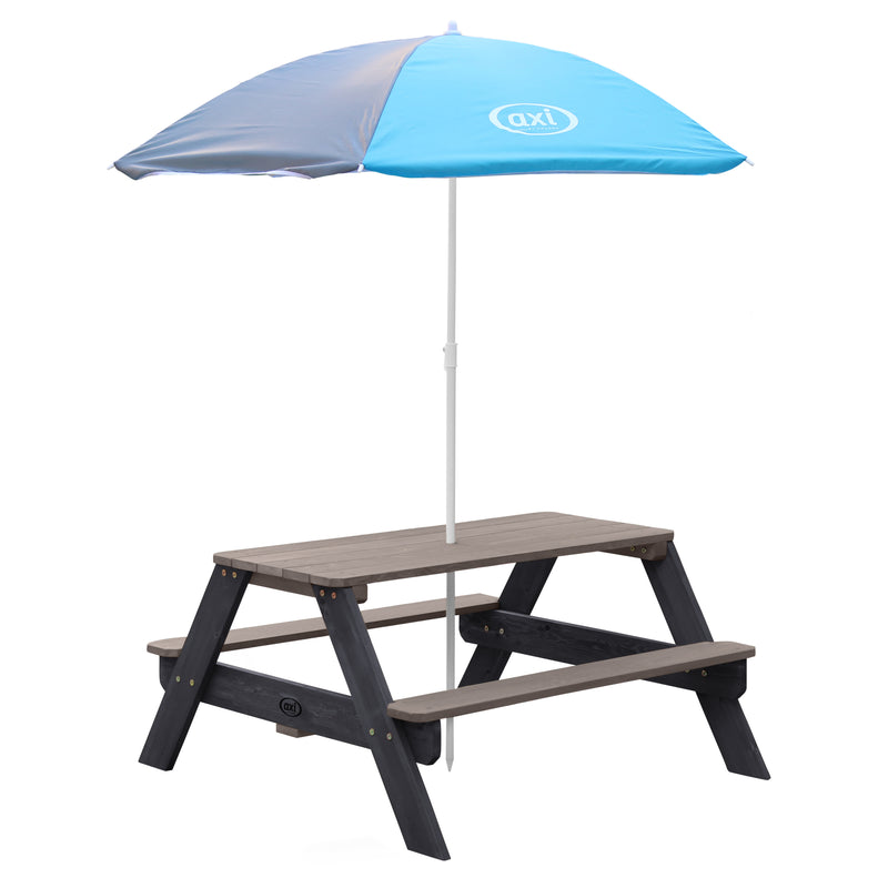 AXI Nick Picnicbord Antracit/Grå - Parasol Blå/Grå