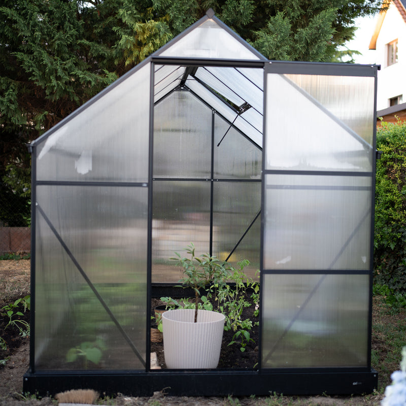 AXI Simon Drivhus Polycarbonat - Sort 310x190x207 cm