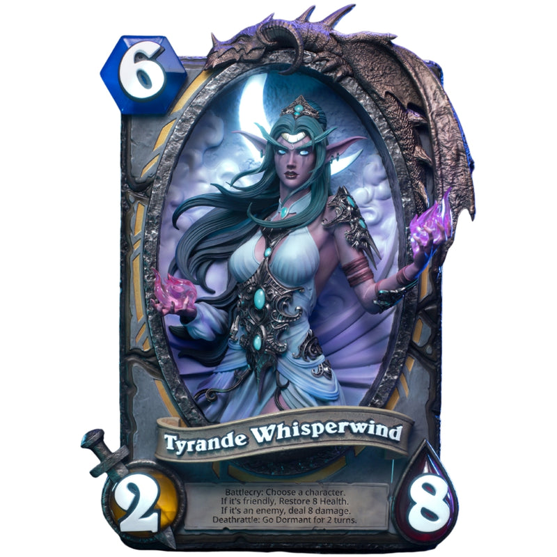 HEX Blizzard Hearthstone Tyrande Whisperwind statue med kunstramme