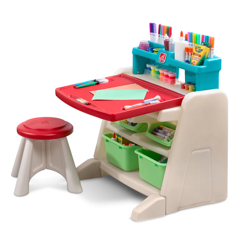 Step2 Flip & Doodle Easel Desk med skammel