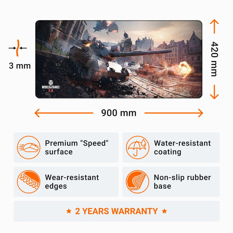 Wargaming, World of Tanks 2.0, Limited Edition musemåtte, XL