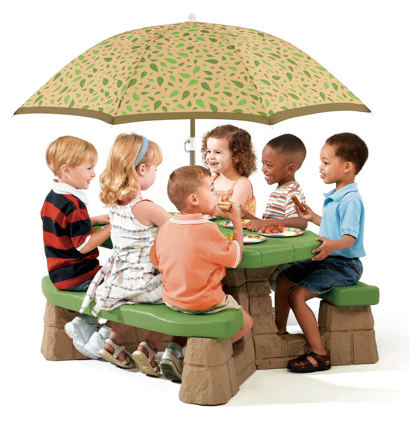 Step2 Naturally Playful picnicbord med parasol