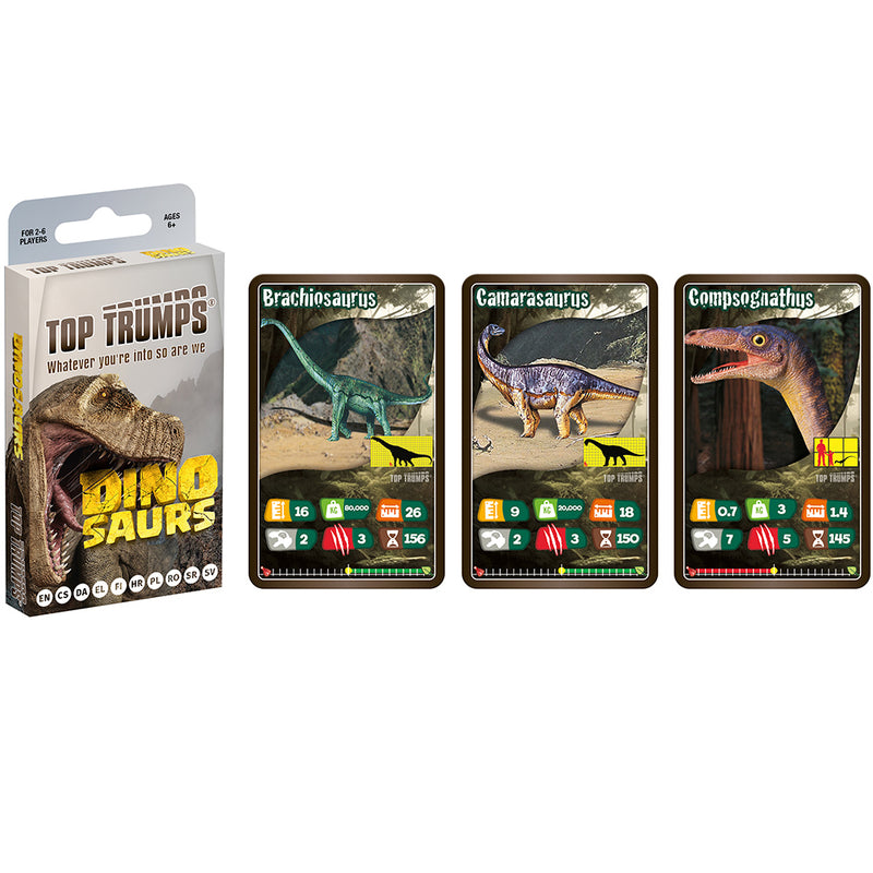 Winning Moves Top Trumps - Dinosaurs kortspil i standardæske (flersproget)