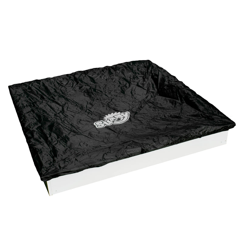 Sunny Sandy Sandkasse 127 x 127 cm med Racerbane - Sort/Hvid