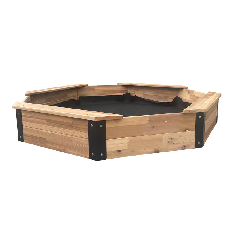 AXI Onno XL Sandkasse 150 x 150 cm ottekantet - Brun/Antracit