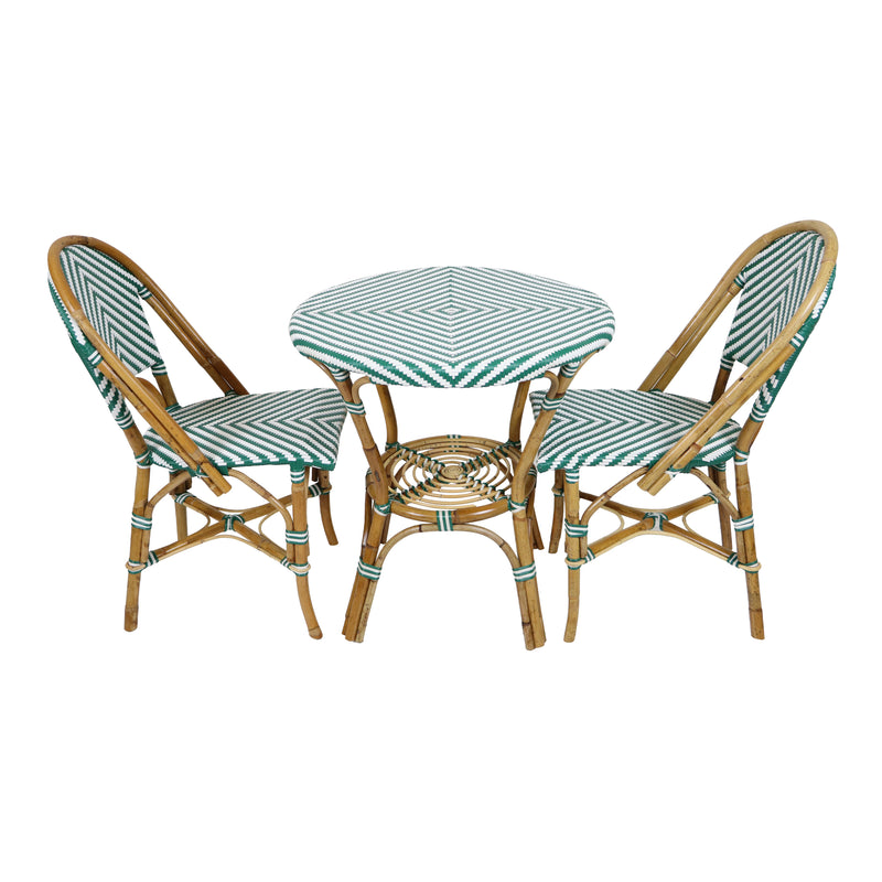 AXI Jacqueline Rattan Bistrosæt - Grøn/Hvid