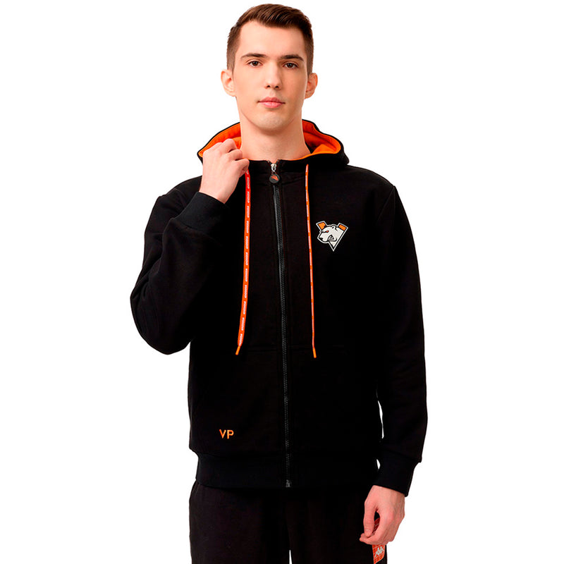 Virtus.pro basic collection hættetrøje med lynlås, sort