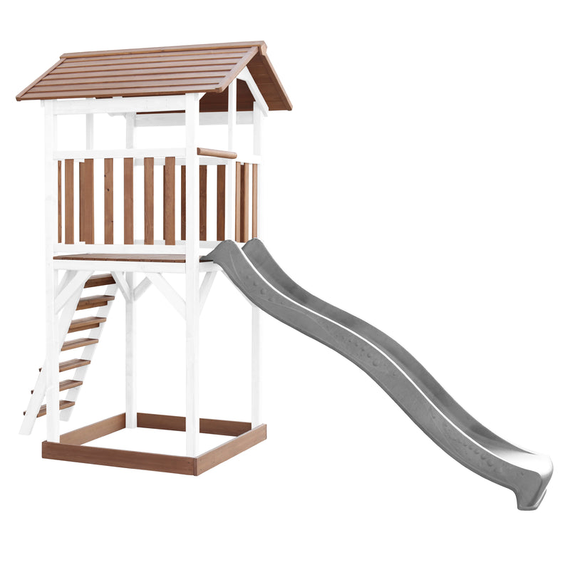 AXI Beach Tower Legetårn Brun/Hvid - Grå Rutsjebane