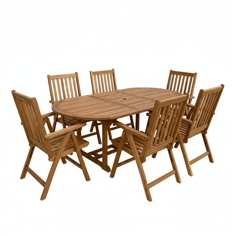 AXI Marzi/Nuria 180-240 cm Havesæt 7-delt Teak - udtrækkeligt