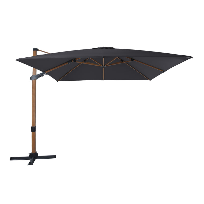 AXI Apollo Premium Hængeparasol 300x300cm - Trælook/Grå