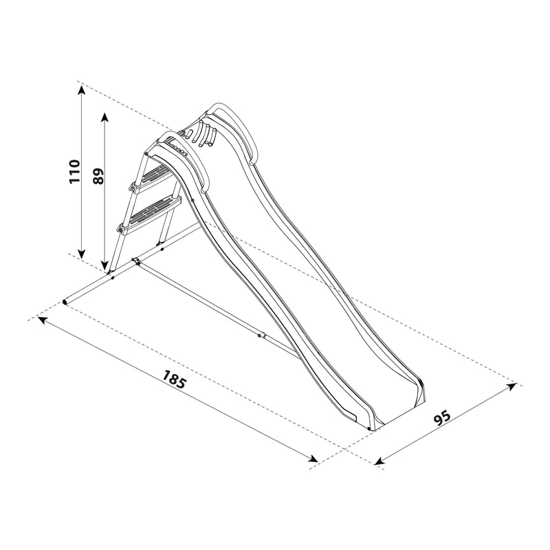 AXI Fritstående Rutsjebane med vandtilslutning 180 cm - Blå/Anthracit