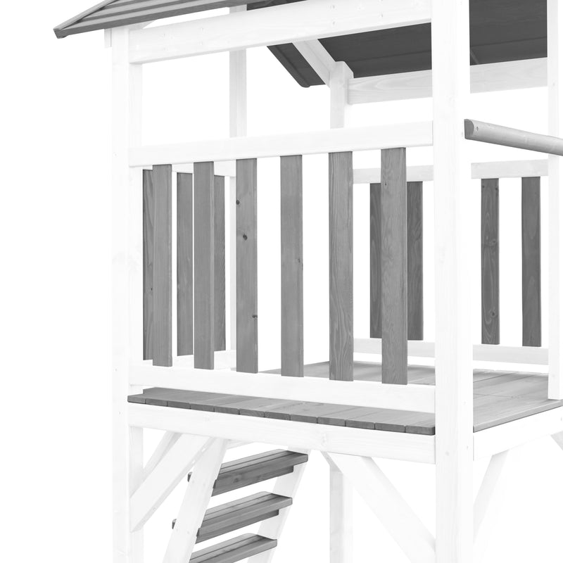 AXI Beach Tower Legetårn med Klatrestativ Grå/Hvid - Blå Rutsjebane