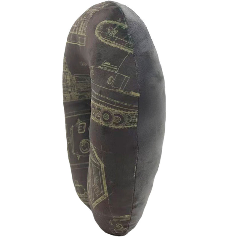 Rejsepude i plys World of Tanks, sorte logoer, 36 cm