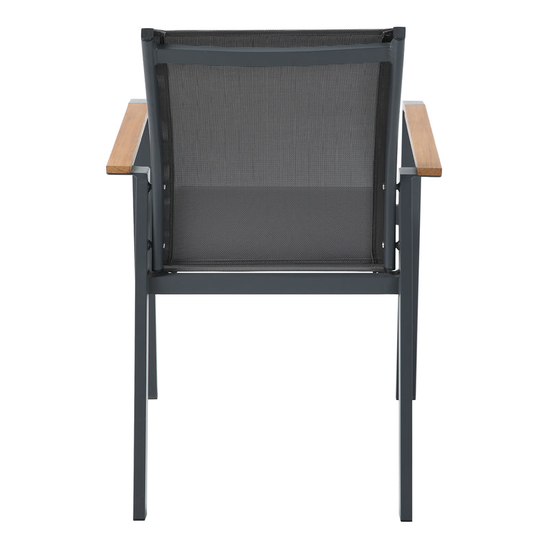 AXI Alva Aluminium Havestole Antracit/Teak – Sæt med 2 stk.