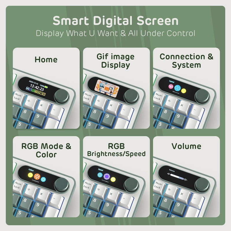 Royal Kludge S98 TFT lineær 98K Light Cloud - RGB ANSI (ENG) trådløs