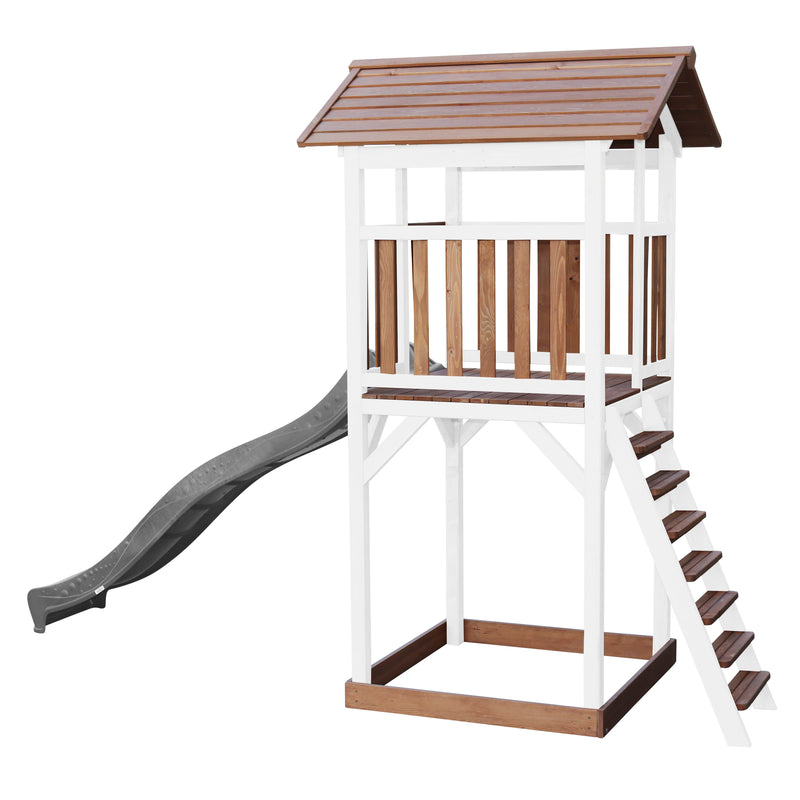 AXI Beach Tower Legetårn Brun/Hvid - Grå Rutsjebane