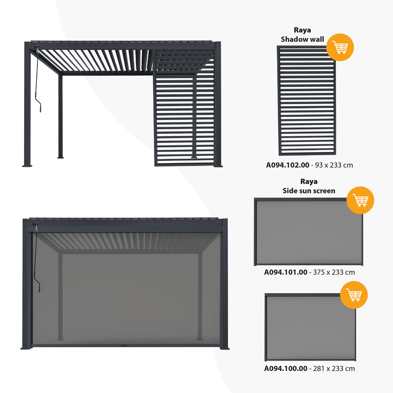AXI Raya Aluminium Pergola 300 x 400 cm - Antracit