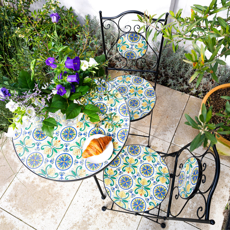 AXI Amélie Bistrosæt Mosaik Siciliansk Stil - Blå/Gul