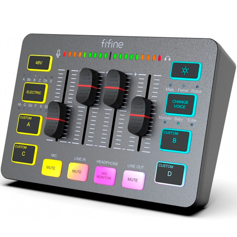 FIFINE SC3 RGB lydinterface, sort