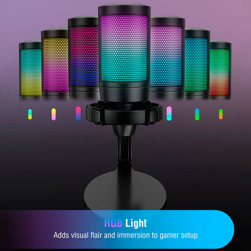 FIFINE A6NEO RGB USB-kondensatormikrofon, sort