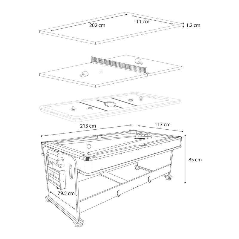 Cougar 4-in-1 Multi Spilbord - Sort