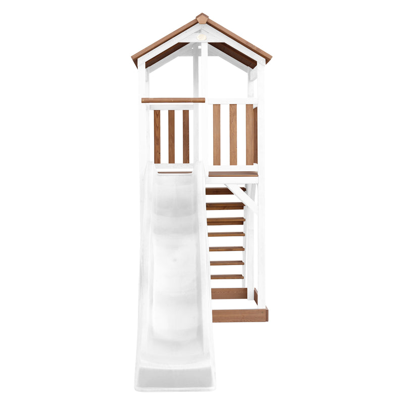 AXI Beach Tower Legetårn Brun/Hvid - Hvid Rutsjebane
