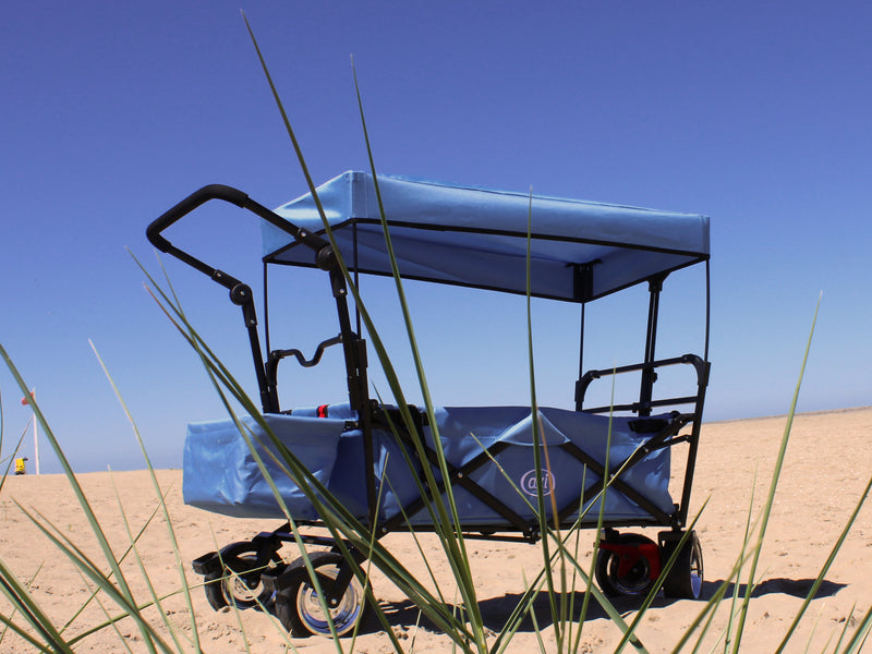 AXI AB210 sammenklappelig Strandvogn med tag, taske, bremse og styr - Blå