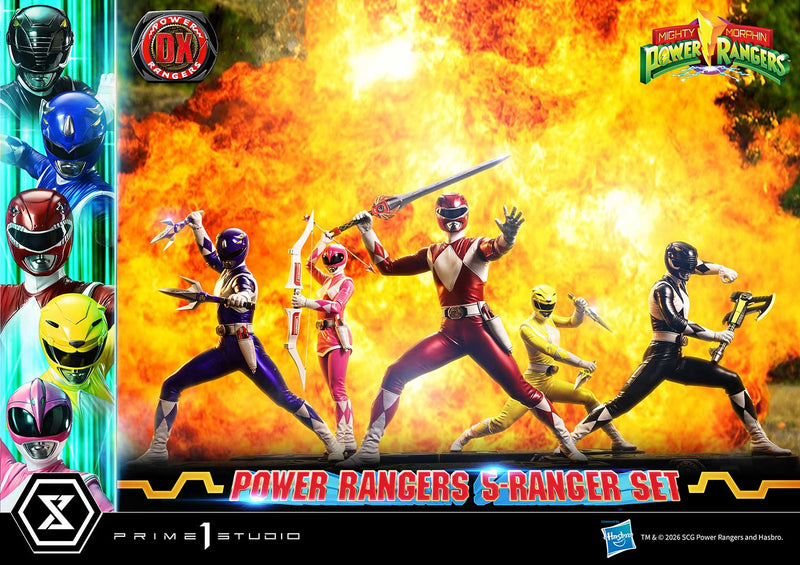 Prime 1 Studio Premium Masterline Mighty Morphin Power Rangers Power Rangers 5-Ranger-sæt DX Bonus Version