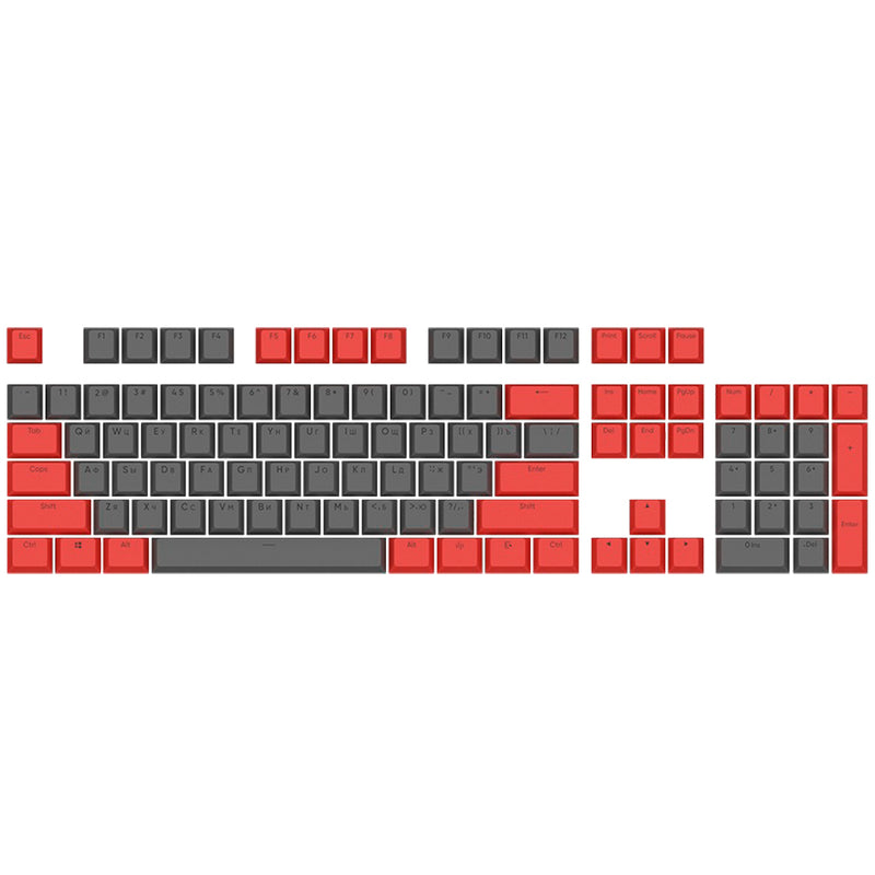 Dark Project KS-42 tastaturtaster (keycaps) PBT, ENG/RU/UA, grå/rød