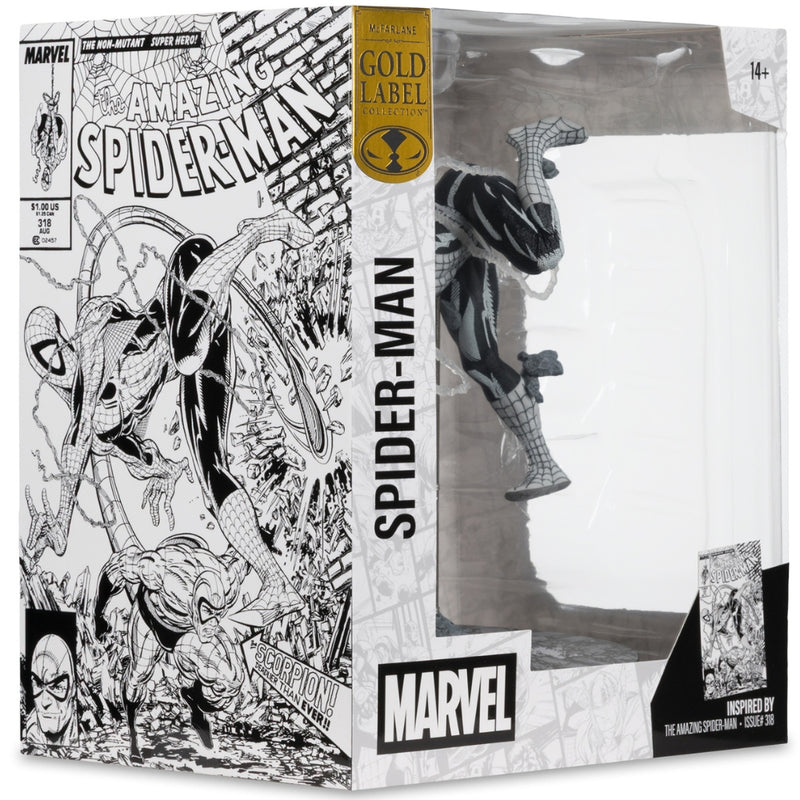 Marvel Spider-Man samlerfigur i skala 1:10 (Line Art) (Amazing Spider-Man #318) Gold Label McFarlane Toys