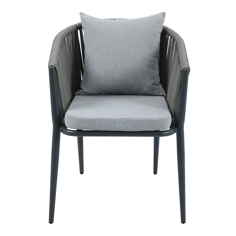 AXI Chay Havesæt med 8 stole - Antracit med trælook Polywood
