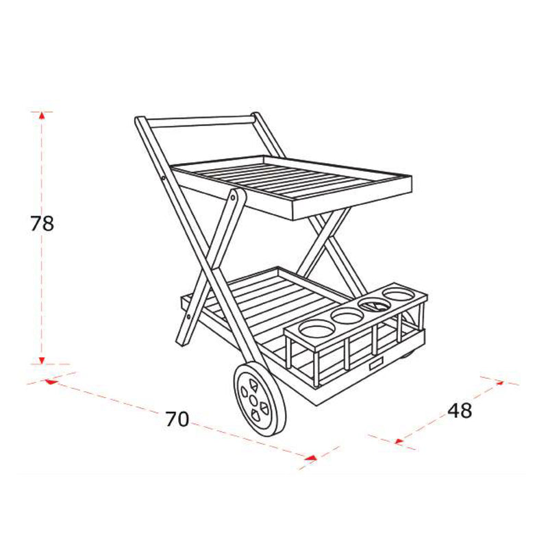 AXI Bodhi Teak Serveringsvogn