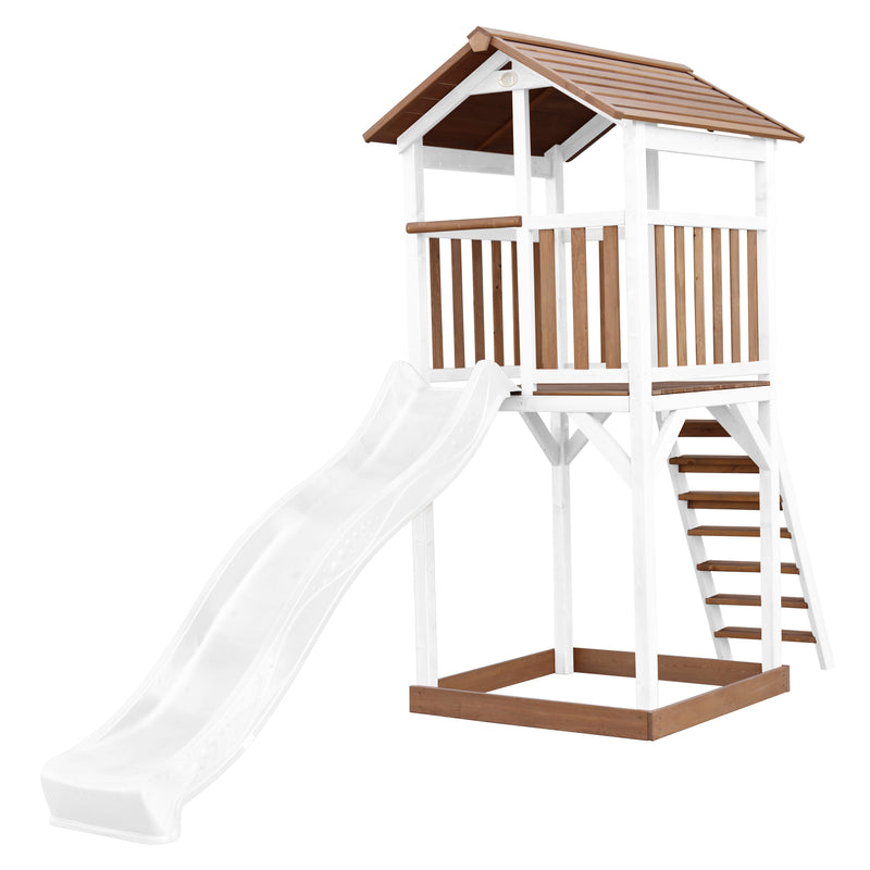 AXI Beach Tower Legetårn Brun/Hvid - Hvid Rutsjebane